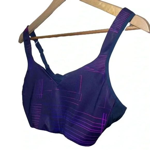 Women's Brooks Convertible Sports Bra Matrix Navy Print - Picture 5 of 16